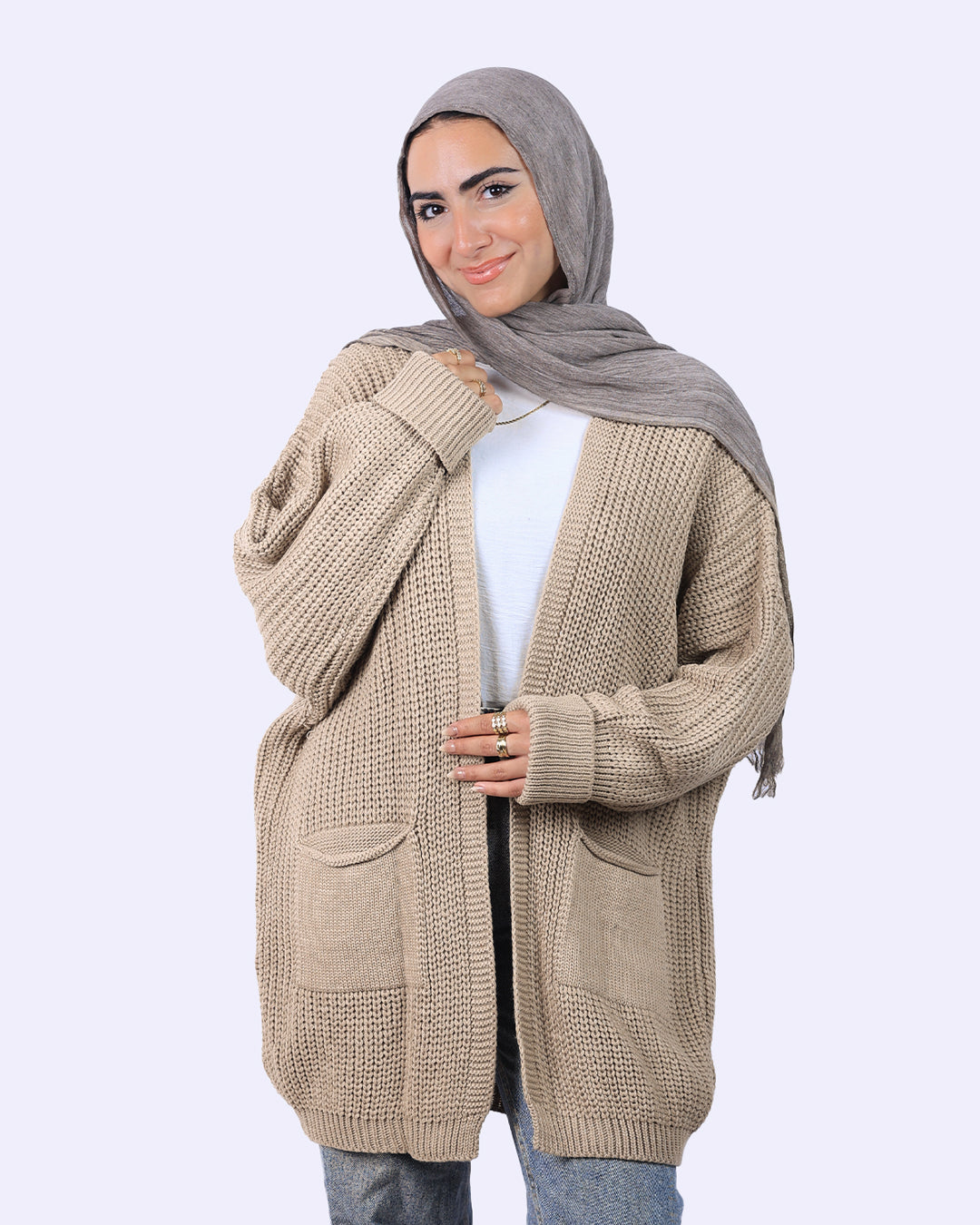 كارديجان نسائي محبوك طويل