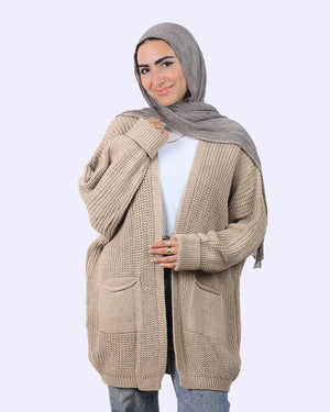 كارديجان نسائي محبوك طويل