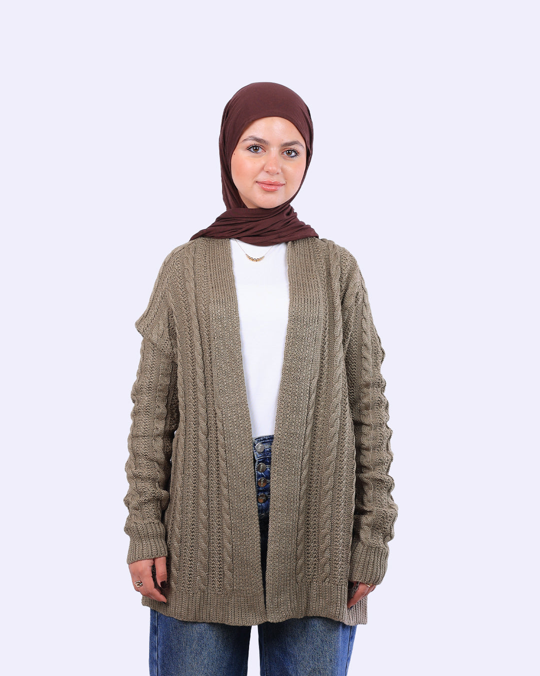 كارديجان محبوك طويل